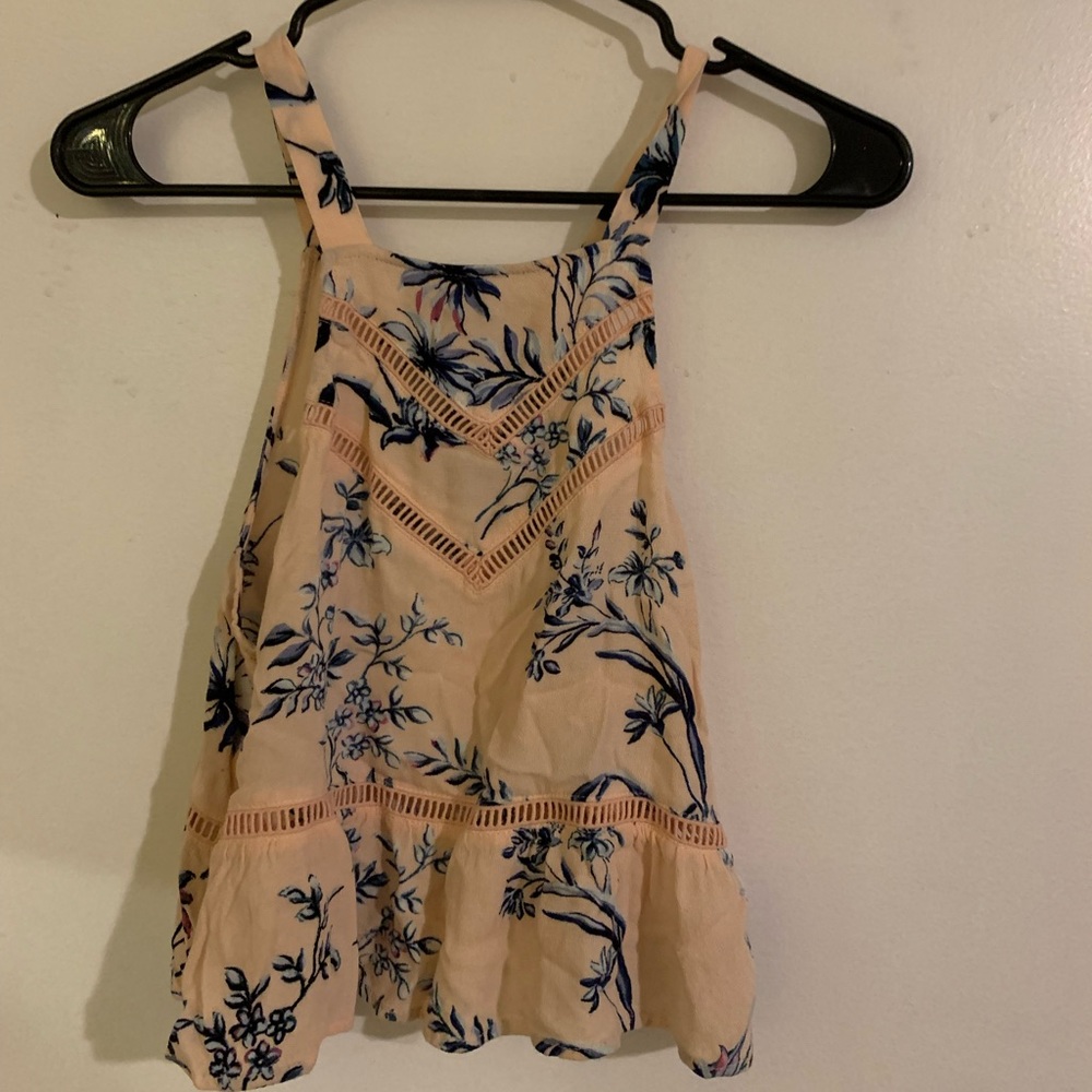 kendall and kylie small pink floral crop tank